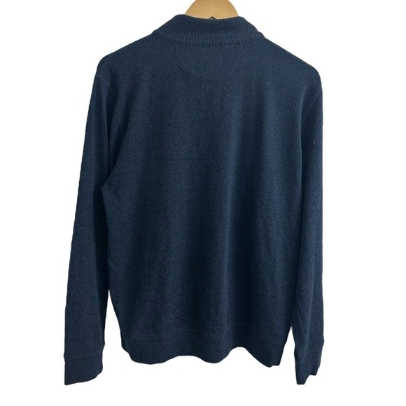 Faherty Legend Sweater Quarter Zip Navy Blue Twill Size Large - Picture 3 of 6